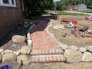 Brick residential walkway midproduction