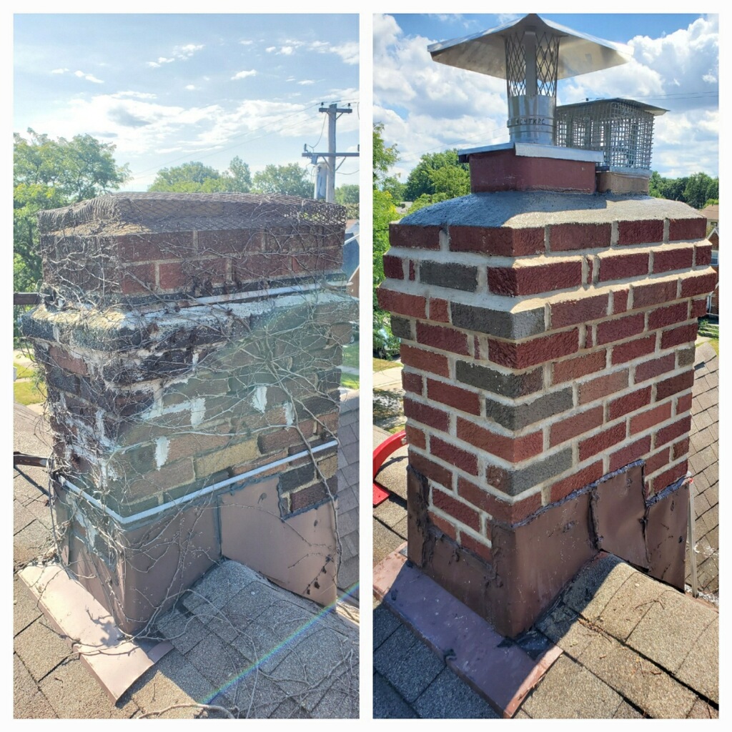 chimney cap ours and liner cap