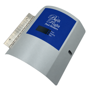 Built Right BR10108 pool heater locking cover front view for protecting heat pump control panel settings.