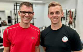 mike black with prescription fitness trainer casey after their personal training workout in bay village, oh