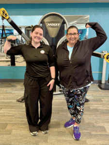 prescription fitness personal trainer ella with client amy