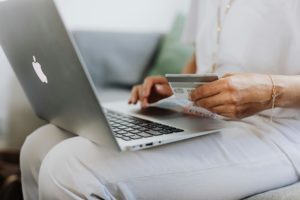 Person online shopping