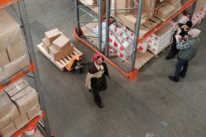 Person moving inventory